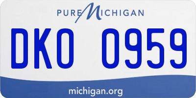 MI license plate DKO0959