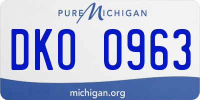MI license plate DKO0963