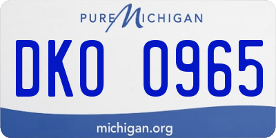 MI license plate DKO0965