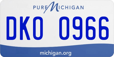 MI license plate DKO0966