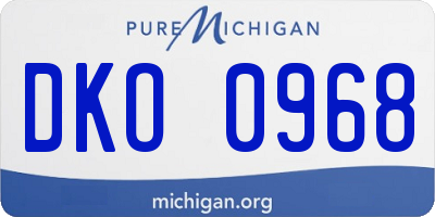 MI license plate DKO0968