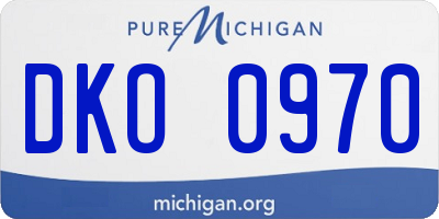 MI license plate DKO0970