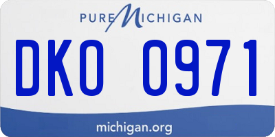 MI license plate DKO0971