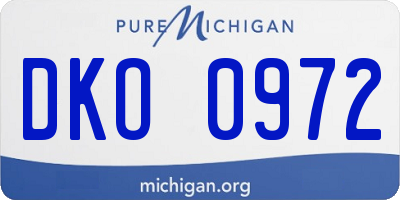 MI license plate DKO0972