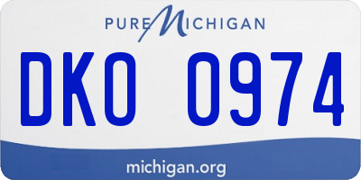 MI license plate DKO0974