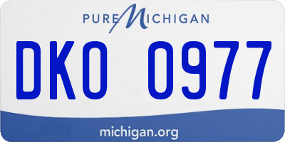 MI license plate DKO0977