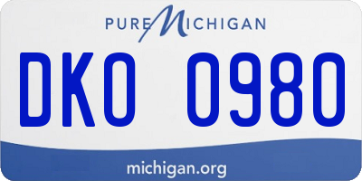 MI license plate DKO0980