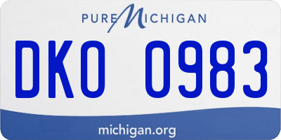 MI license plate DKO0983