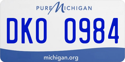 MI license plate DKO0984