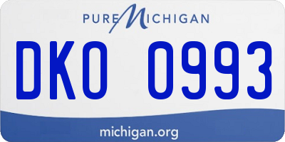 MI license plate DKO0993
