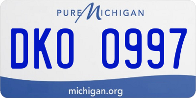 MI license plate DKO0997