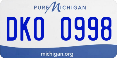 MI license plate DKO0998