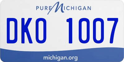 MI license plate DKO1007
