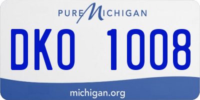 MI license plate DKO1008