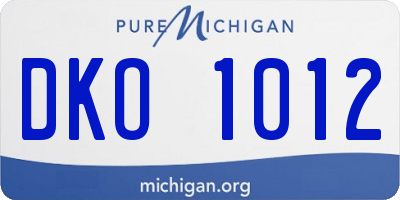MI license plate DKO1012