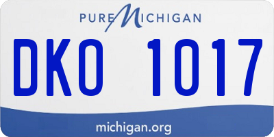 MI license plate DKO1017