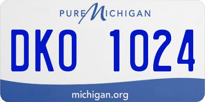 MI license plate DKO1024