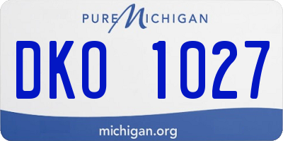 MI license plate DKO1027