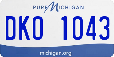 MI license plate DKO1043