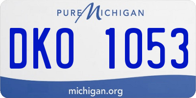 MI license plate DKO1053