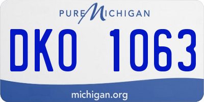 MI license plate DKO1063