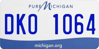 MI license plate DKO1064