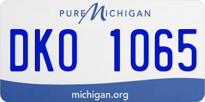 MI license plate DKO1065