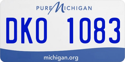 MI license plate DKO1083