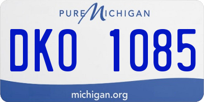 MI license plate DKO1085
