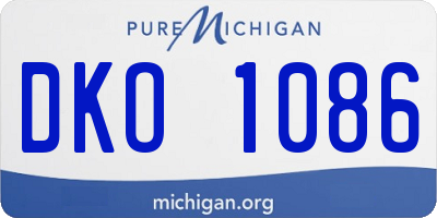 MI license plate DKO1086