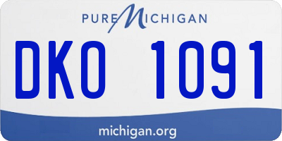 MI license plate DKO1091