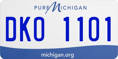 MI license plate DKO1101