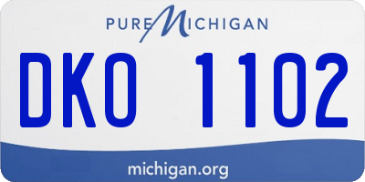 MI license plate DKO1102