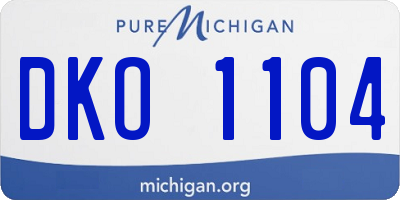 MI license plate DKO1104