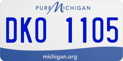 MI license plate DKO1105