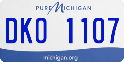 MI license plate DKO1107