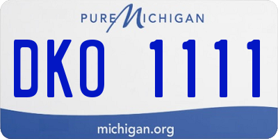 MI license plate DKO1111