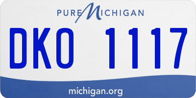 MI license plate DKO1117