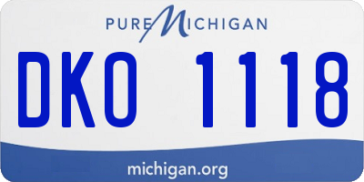 MI license plate DKO1118