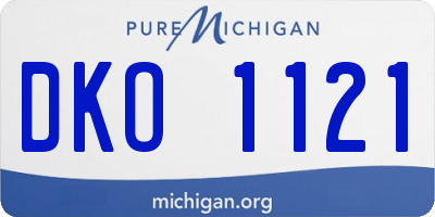 MI license plate DKO1121