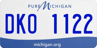 MI license plate DKO1122