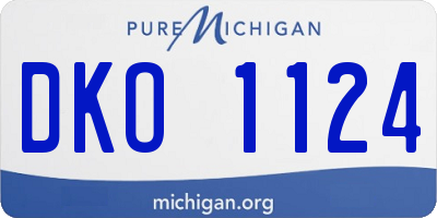 MI license plate DKO1124