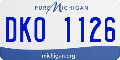 MI license plate DKO1126