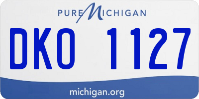 MI license plate DKO1127