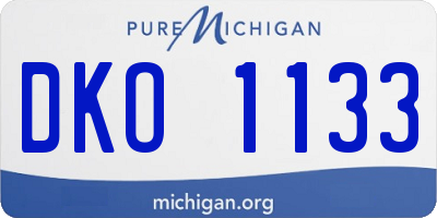 MI license plate DKO1133