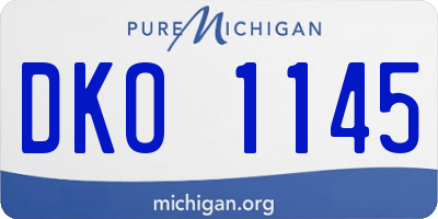 MI license plate DKO1145