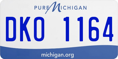 MI license plate DKO1164