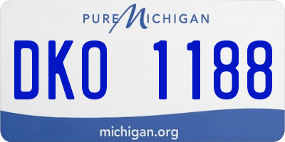 MI license plate DKO1188