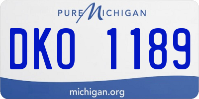 MI license plate DKO1189