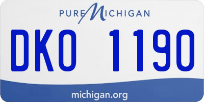 MI license plate DKO1190